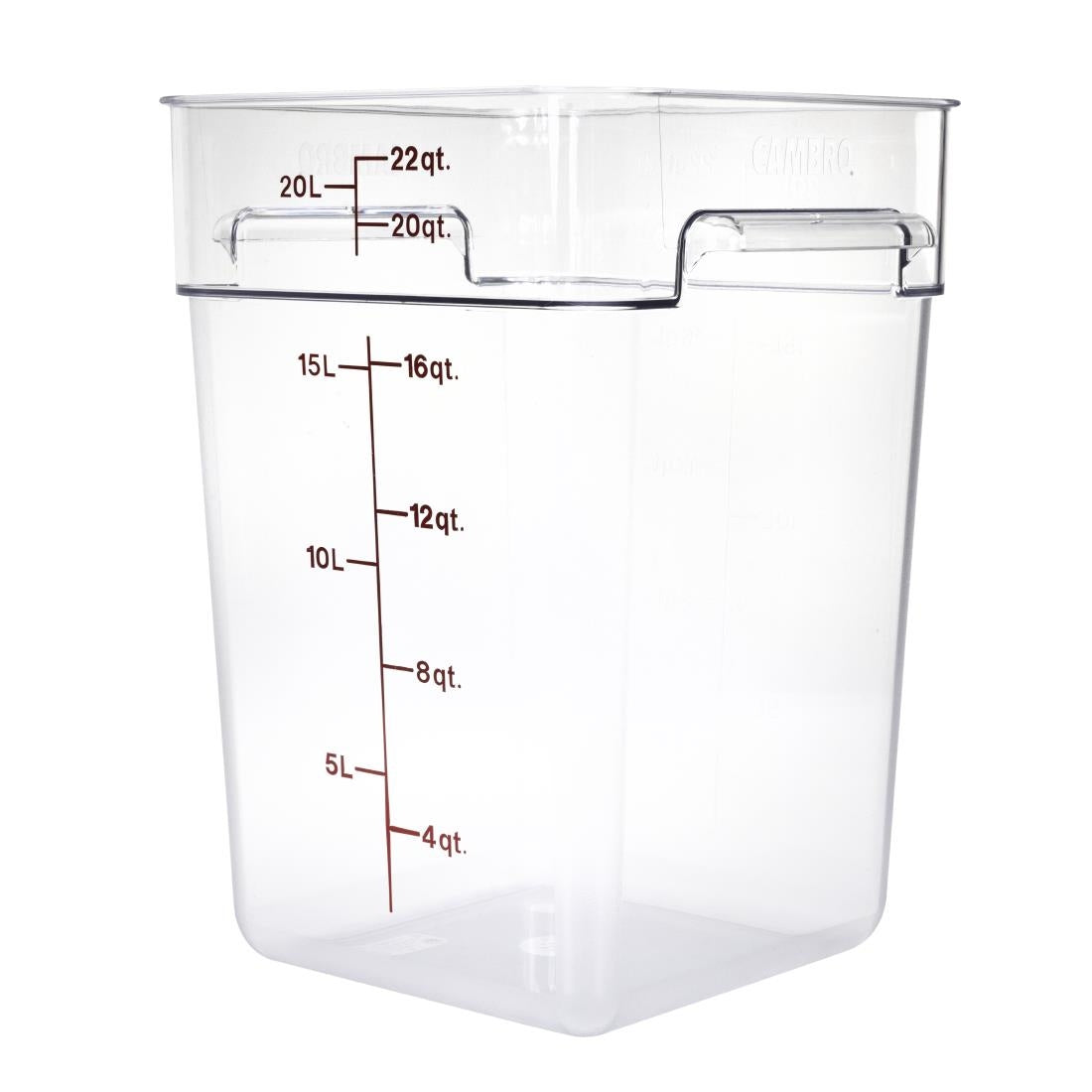 DB012 Cambro Square Polycarbonate Food Storage Container 20.8 Ltr (Pack of 6)