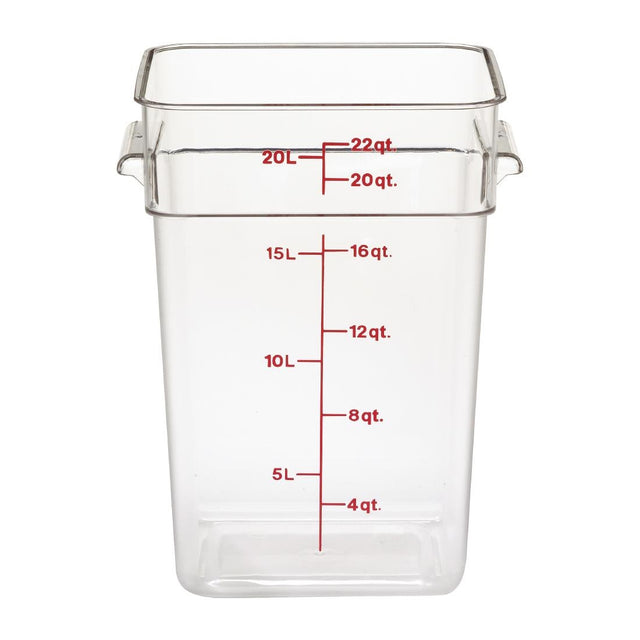 DB012 Cambro Square Polycarbonate Food Storage Container 20.8 Ltr (Pack of 6)