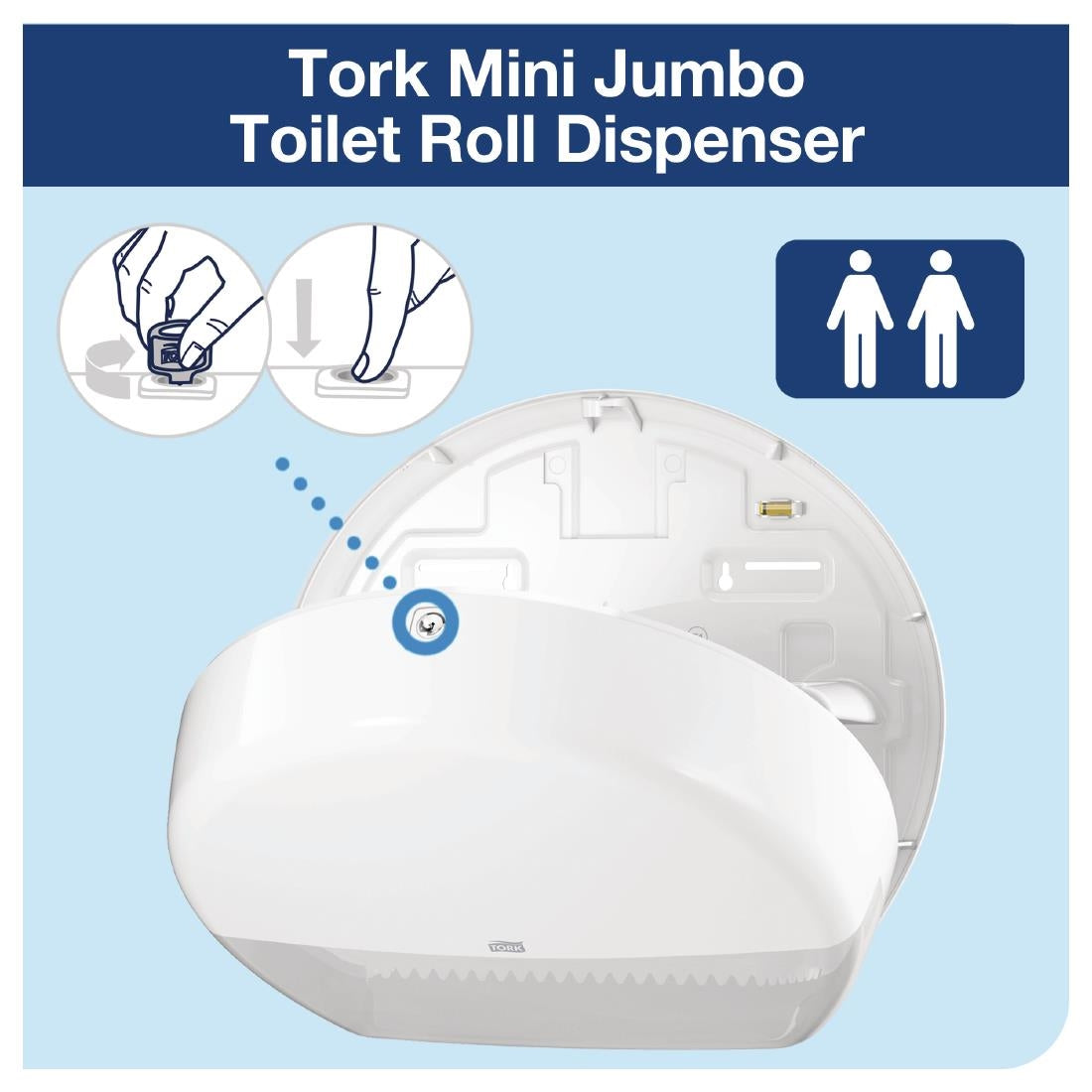 DB463 Tork Mini Jumbo Toilet Roll Dispenser White