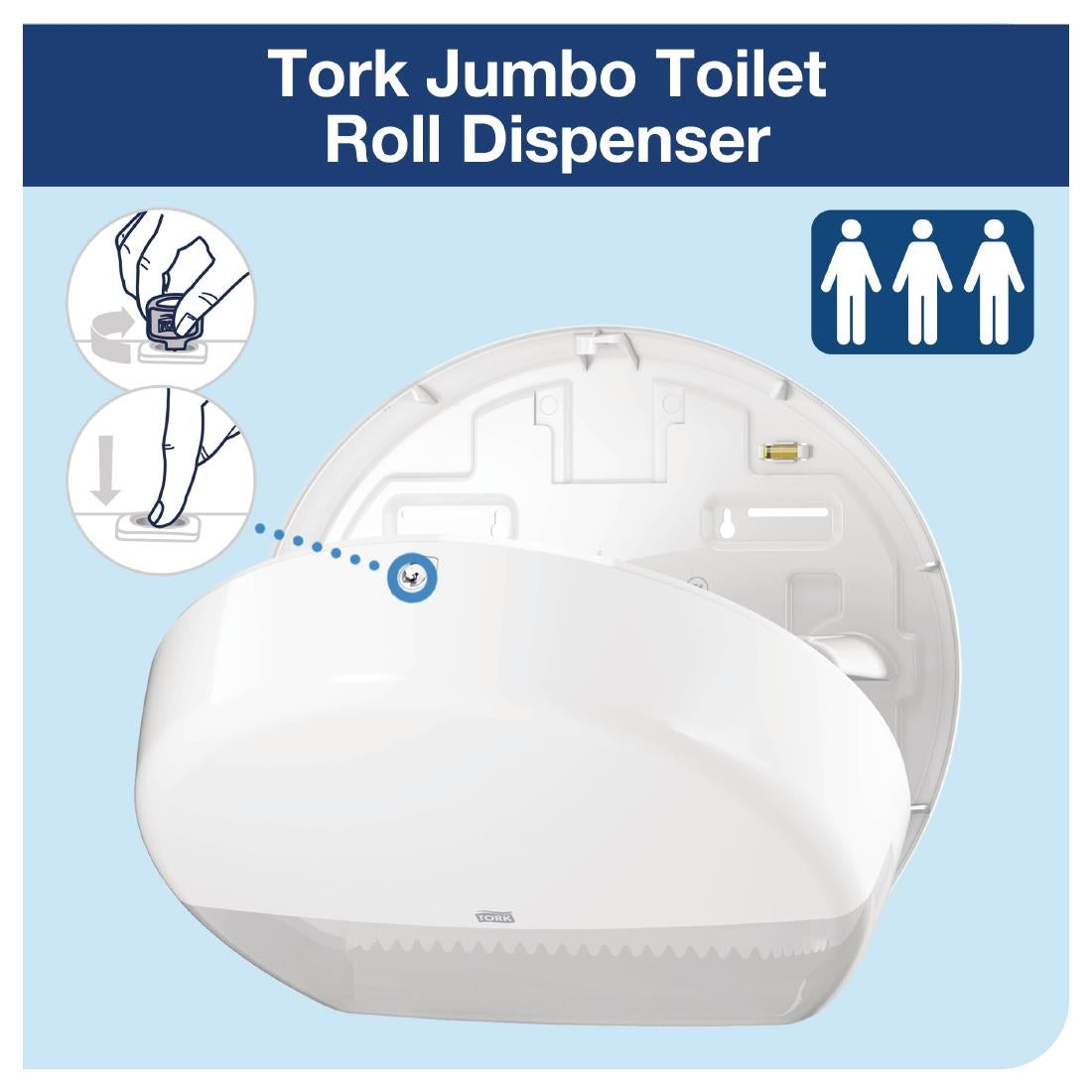 DB464 Tork Jumbo Toilet Roll Dispenser White