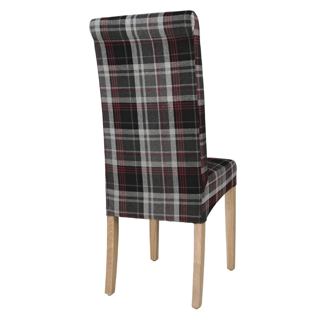 DB990 Bolero Austin Dining Chairs Grey Tartan (Pack of 2)