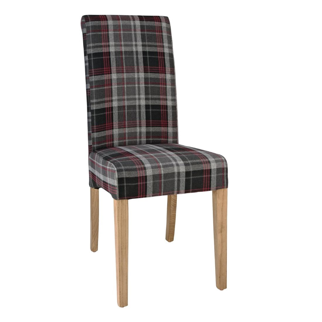 DB990 Bolero Austin Dining Chairs Grey Tartan (Pack of 2)