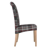 DB990 Bolero Austin Dining Chairs Grey Tartan (Pack of 2)