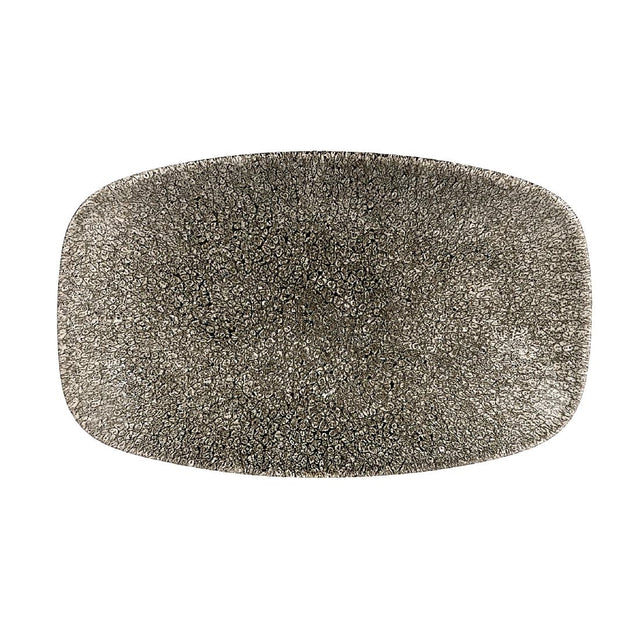 Churchill Studio Prints Raku Rectangular Plates Quartz Black 200mm (12 Pack)