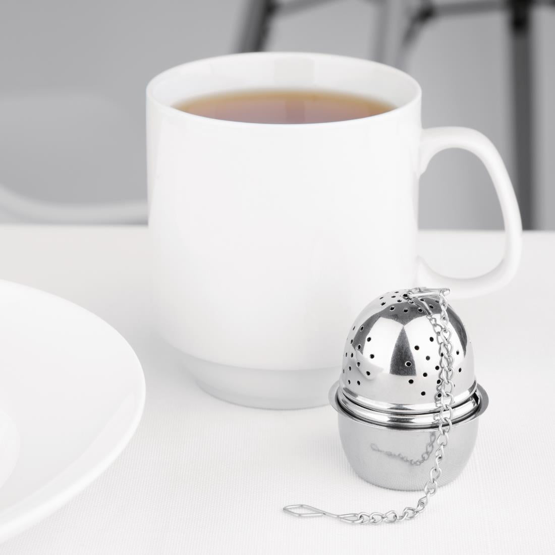 DF898 Olympia Oval Stainless Steel Tea Strainer 40(Ã˜) x 55(H)mm