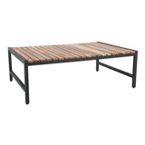 DK903 Bolero Steel and Acacia Low Coffee Table 1200x800mm