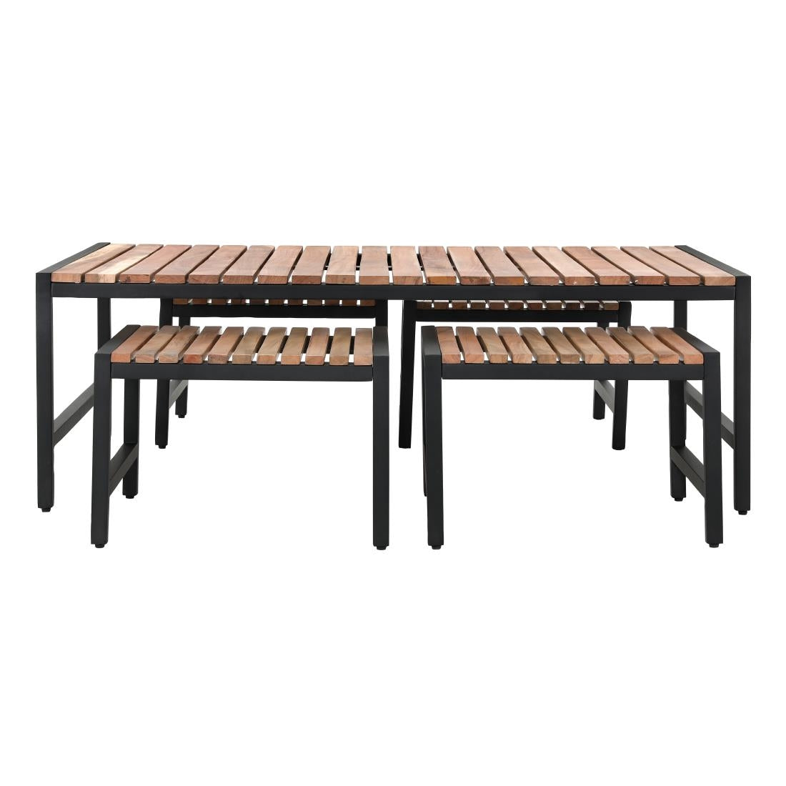 DK903 Bolero Steel and Acacia Low Coffee Table 1200x800mm