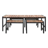 DK903 Bolero Steel and Acacia Low Coffee Table 1200x800mm