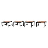 DK904 Bolero Steel and Acacia Low Bar Stools (Pack of 4)