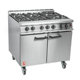 Falcon 6 Burner Dominator Plus Oven Range G3101 Natural Gas with Castors