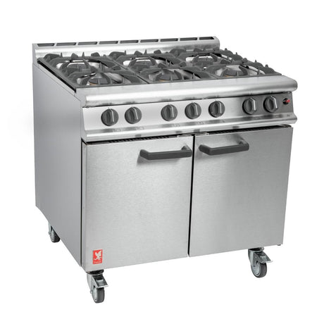 Falcon 6 Burner Dominator Plus Oven Range G3101 Propane Gas with Castors