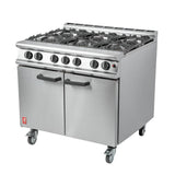 Falcon 6 Burner Dominator Plus Oven Range G3101 Propane Gas with Castors