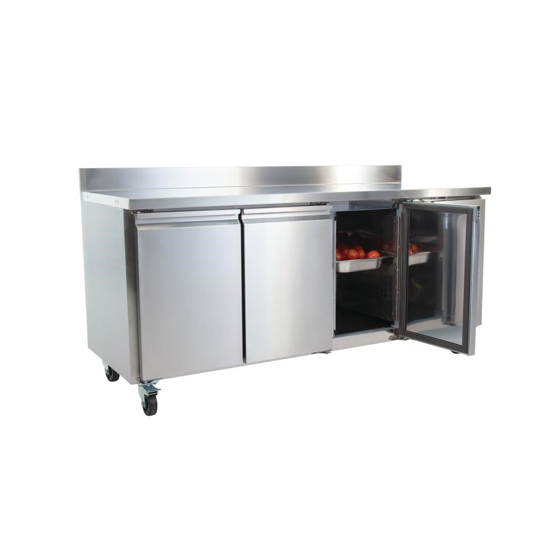 DL915 Polar U-Series Triple Door Counter Fridge with Upstand 417Ltr
