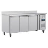 DL915 Polar U-Series Triple Door Counter Fridge with Upstand 417Ltr