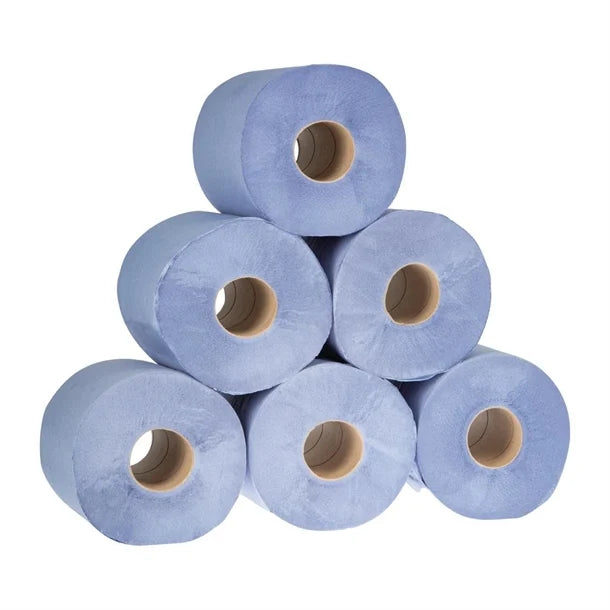 DL921 Jantex Centrefeed Blue Rolls 2-Ply 120m (Pack of 6) 2-Ply