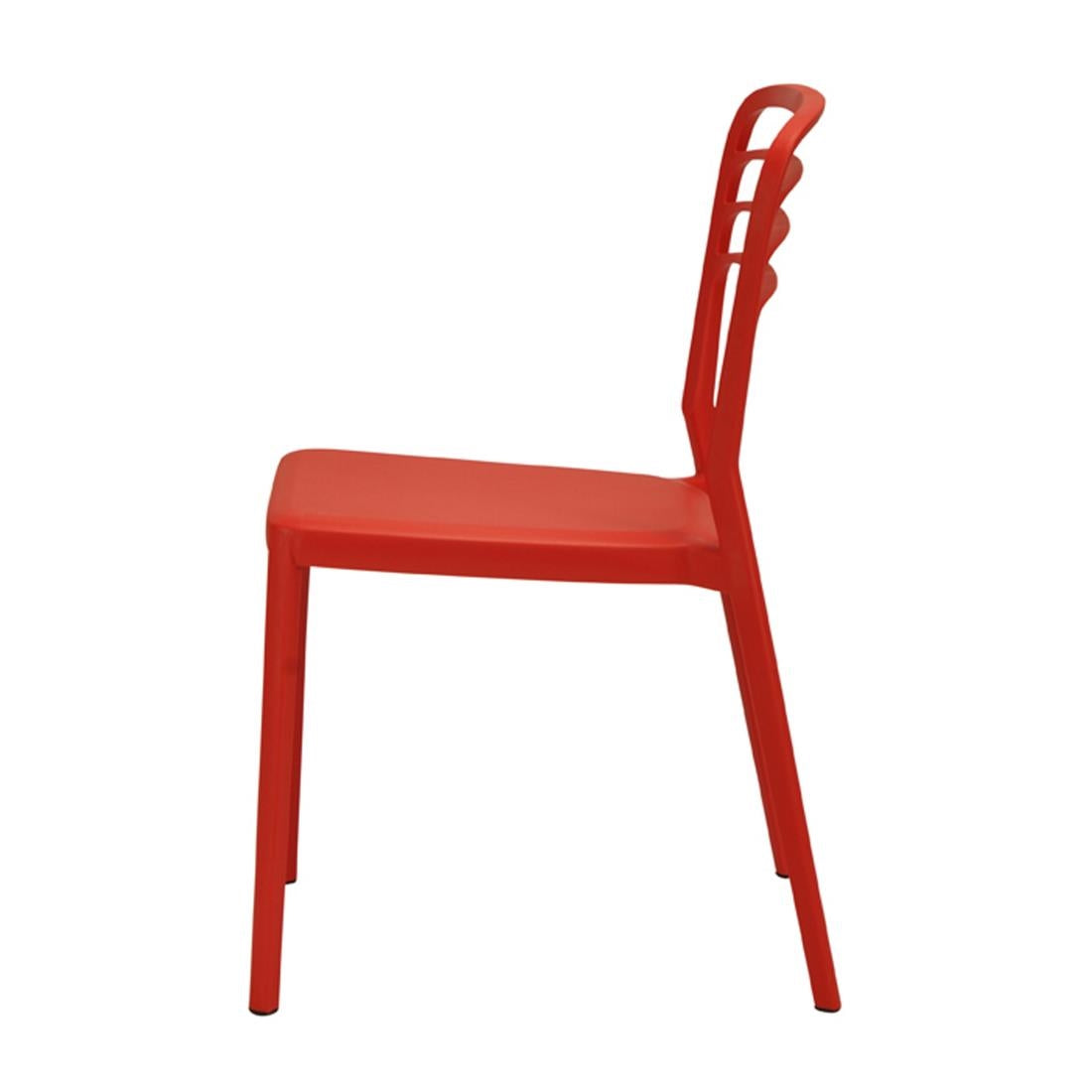 DM087 Newquay Ocean Plastic Outdoor Chair in Red (Pack of 4)