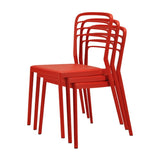 DM087 Newquay Ocean Plastic Outdoor Chair in Red (Pack of 4)