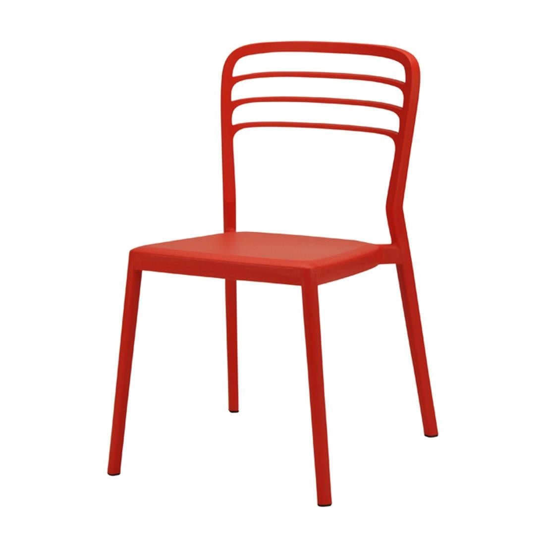 DM087 Newquay Ocean Plastic Outdoor Chair in Red (Pack of 4)