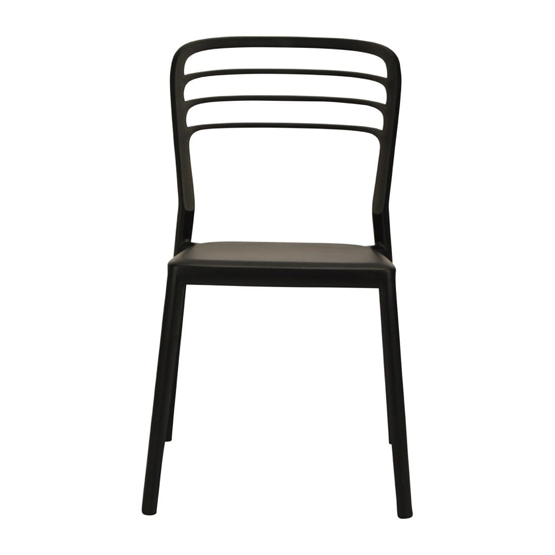 DM088 Newquay Ocean Plastic Outdoor Chair in Black (Pack of 4)