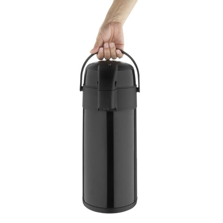 DM186 Olympia Pump Action Stainless Steel Double Wall Airpot Black