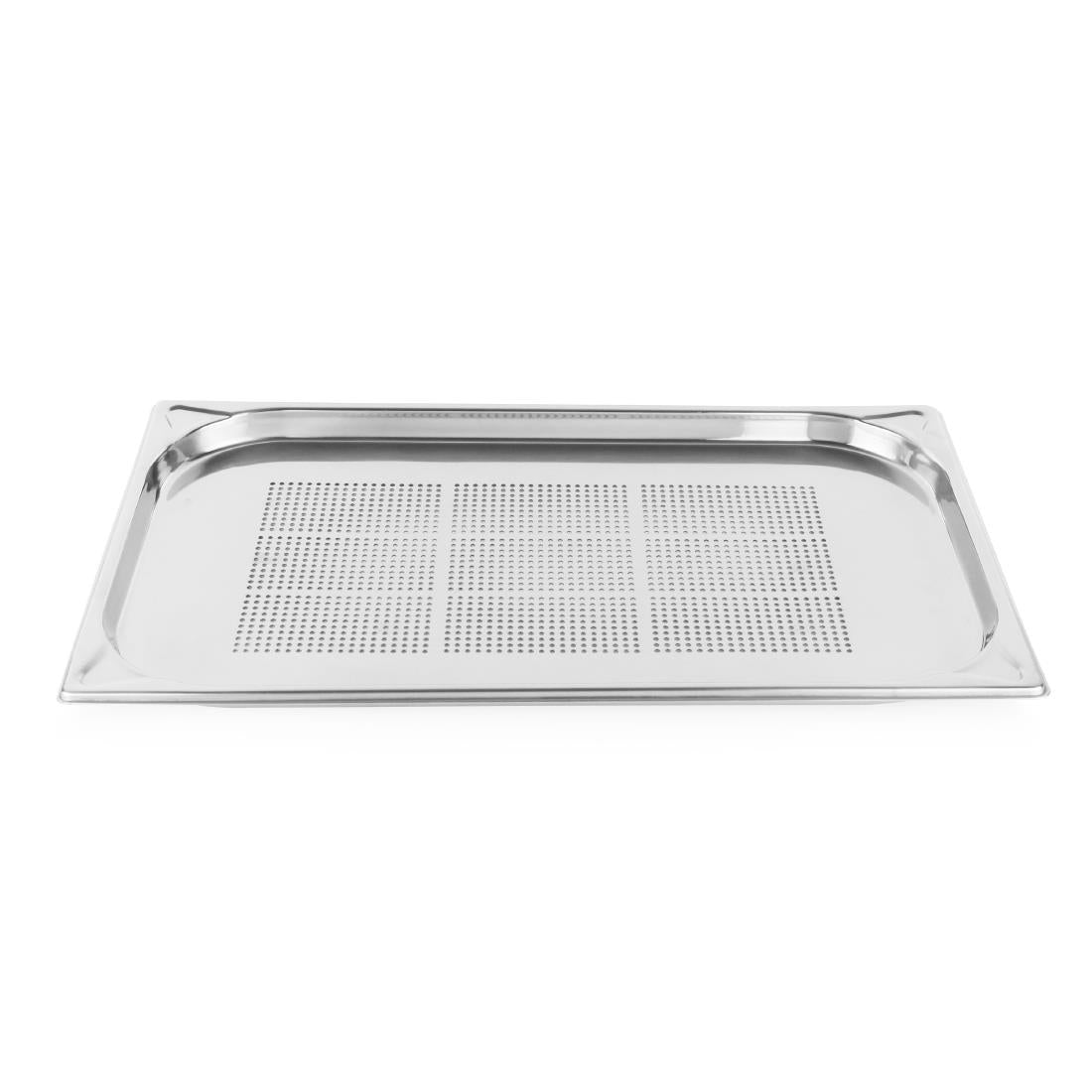 DM971 - Vogue Stainless Steel Heavy Duty Perforated 1/1 Gastronorm Tray 20mm