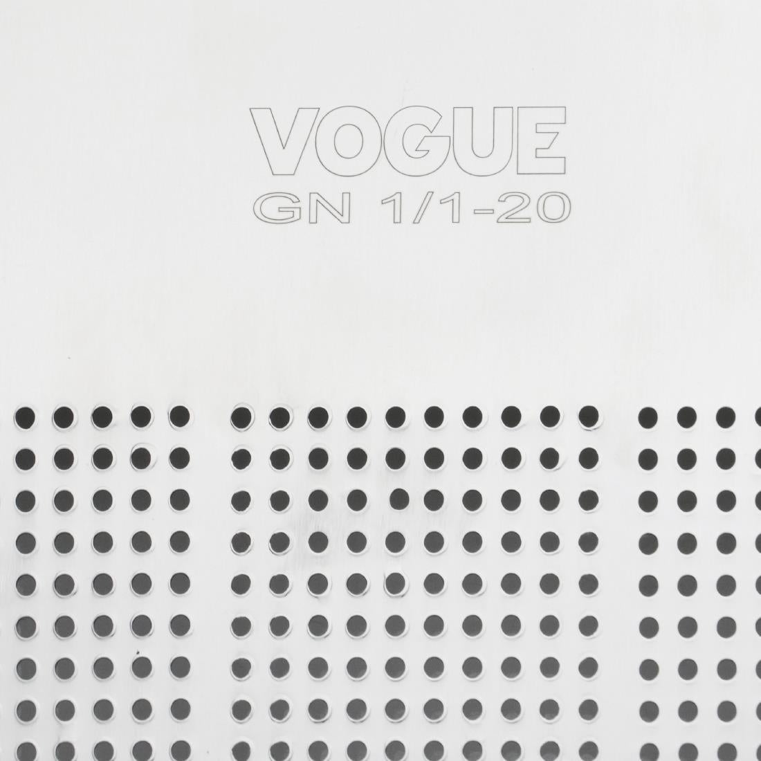 DM971 - Vogue Stainless Steel Heavy Duty Perforated 1/1 Gastronorm Tray 20mm