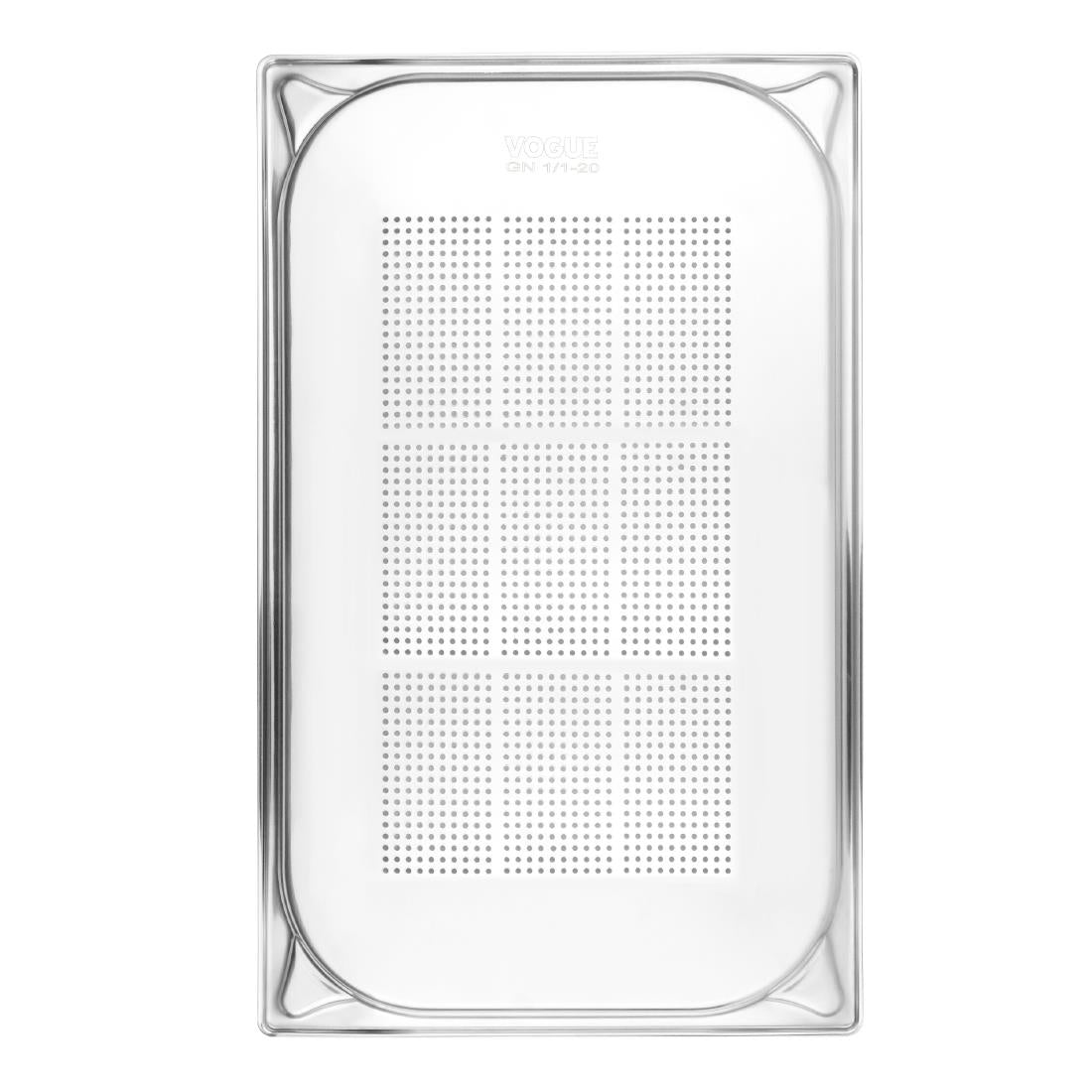 DM971 - Vogue Stainless Steel Heavy Duty Perforated 1/1 Gastronorm Tray 20mm