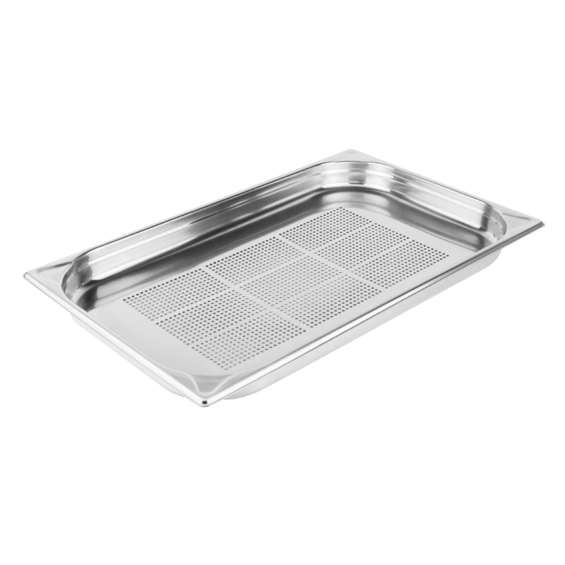 DM972 - Vogue Stainless Steel Heavy Duty Perforated 1/1 Gastronorm Tray 40mm