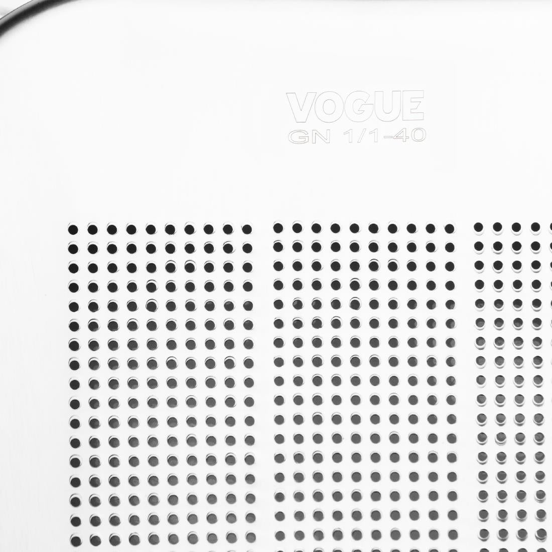 DM972 - Vogue Stainless Steel Heavy Duty Perforated 1/1 Gastronorm Tray 40mm