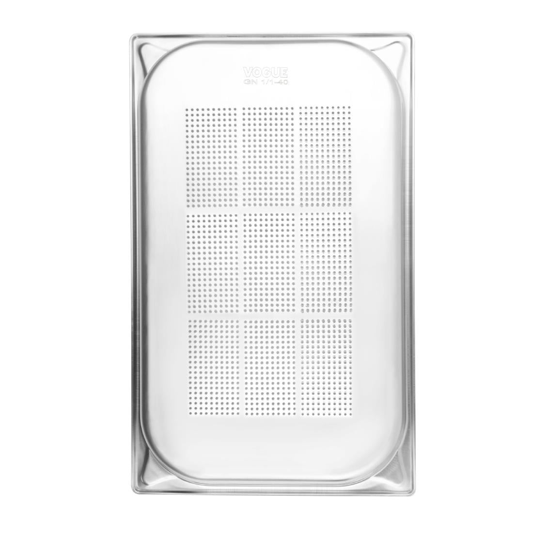 DM972 - Vogue Stainless Steel Heavy Duty Perforated 1/1 Gastronorm Tray 40mm