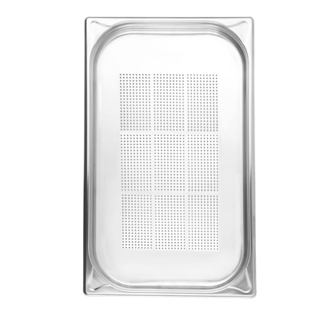 DM972 - Vogue Stainless Steel Heavy Duty Perforated 1/1 Gastronorm Tray 40mm