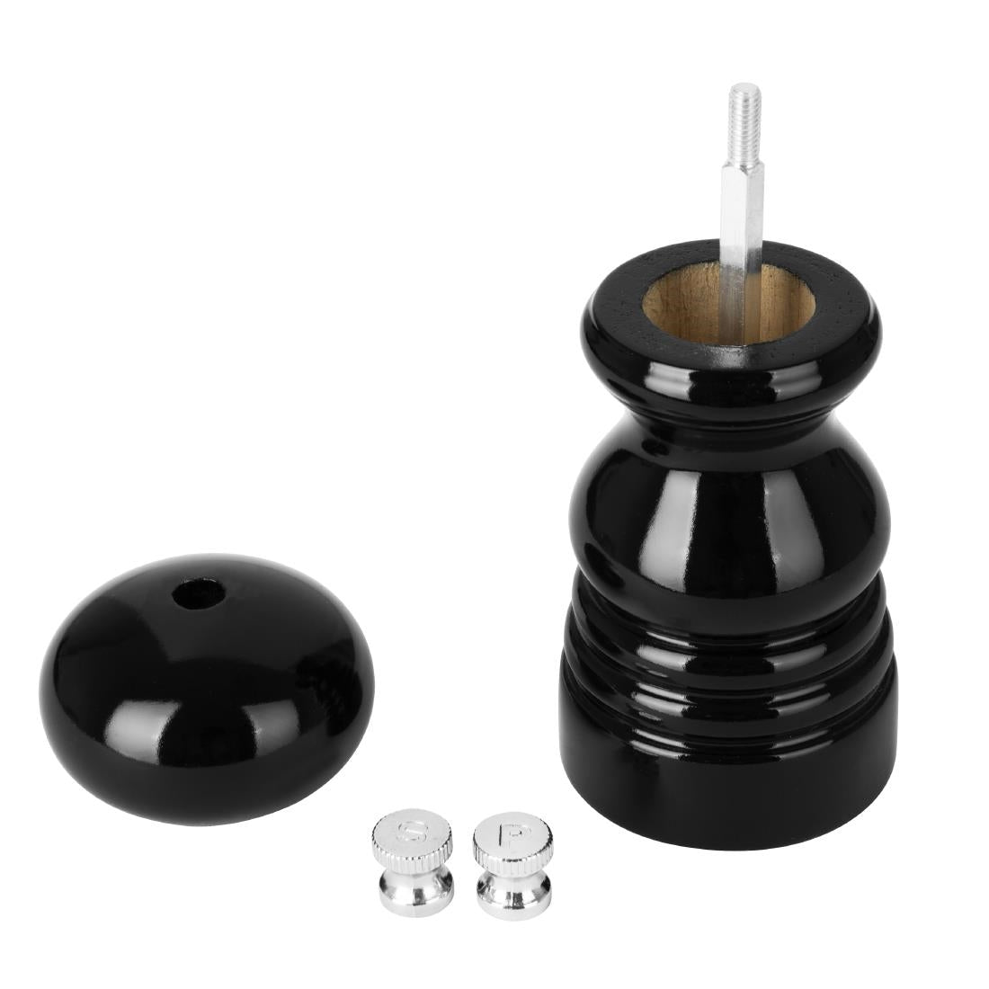 DN651 Olympia Salt Or Pepper Grinder Black Hevea Wood 125mm