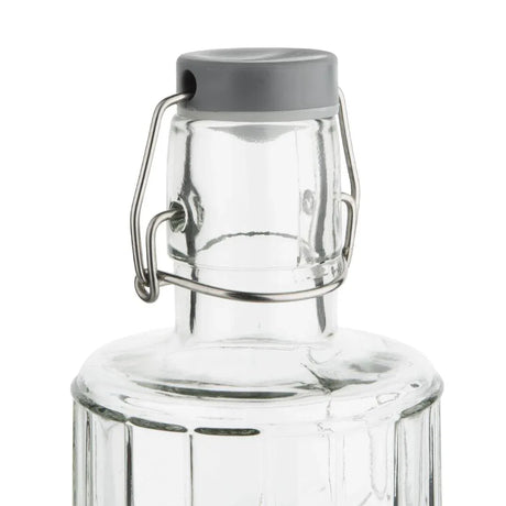DN816 Olympia Geo Glass Water Bottle with Stopper 1Ltr (Pack of 6) - JD Catering Equipment Solutions Ltd