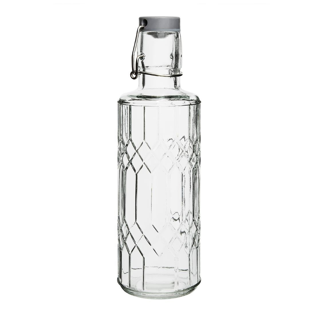 DN817 Olympia Geo Glass Water Bottle with Stopper 640ml (Pack of 6)