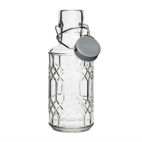 DN818 Olympia Geo Glass Water Bottle with Stopper 380ml (Pack of 6)