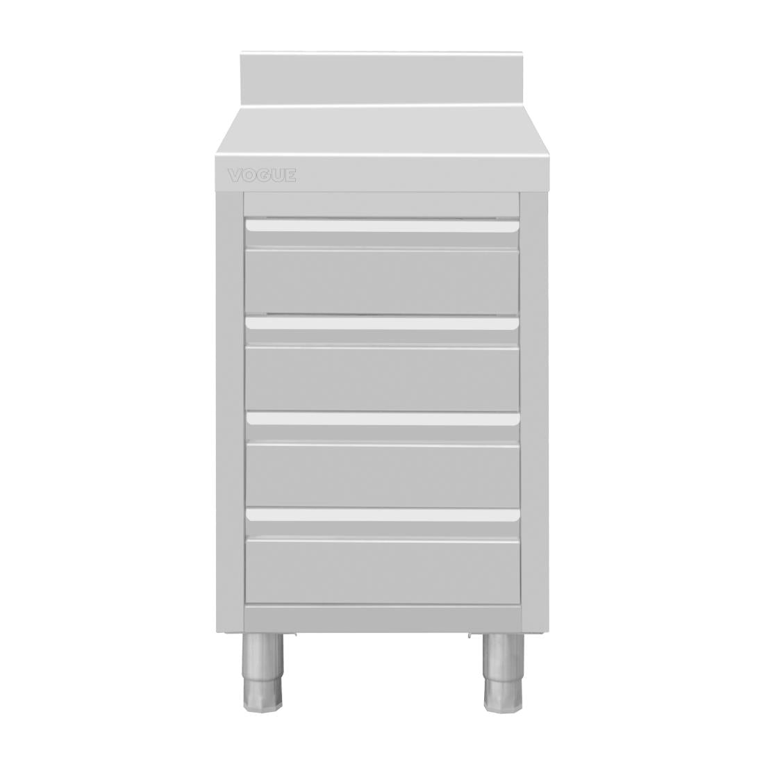 DP276 Vogue Stainless Steel 4 Drawer Workstation with 100mm Upstand