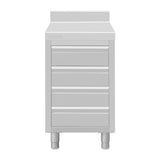 DP276 Vogue Stainless Steel 4 Drawer Workstation with 100mm Upstand