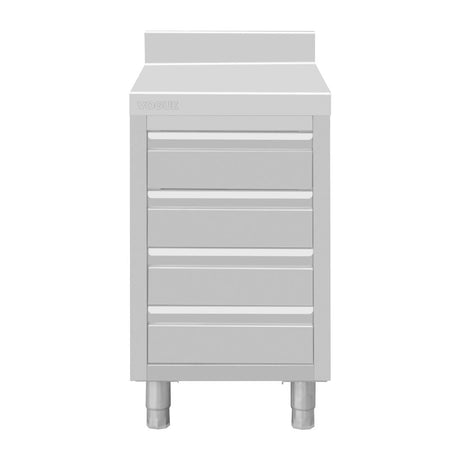 DP276 Vogue Stainless Steel 4 Drawer Workstation with 100mm Upstand