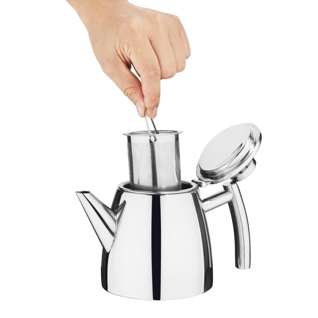 DP600 Olympia Conical Insulated Stainless Steel Teapot with Filter 350ml