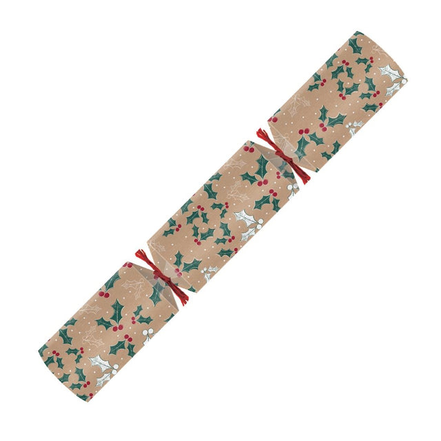 DP690 Swantex Kraft Frosted Holly Christmas Crackers 12" (Pack of 50)