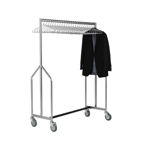 DP706 Heavy Duty Z Garment Rail with 25 Chrome Hangers - JD Catering Equipment Solutions Ltd