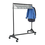 DP708 Black Garment Rail with 20 Grey Hangers - JD Catering Equipment Solutions Ltd