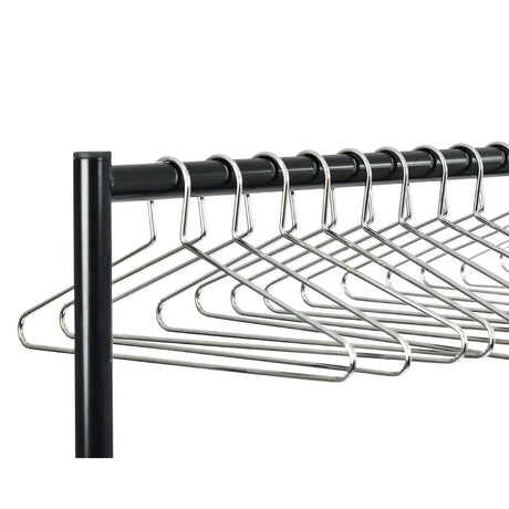 DP709 Black Garment Rail with 25 Captive Steel Hangers - JD Catering Equipment Solutions Ltd