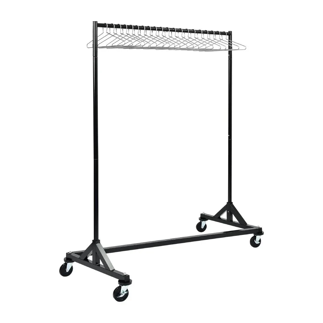 DP709 Black Garment Rail with 25 Captive Steel Hangers - JD Catering Equipment Solutions Ltd
