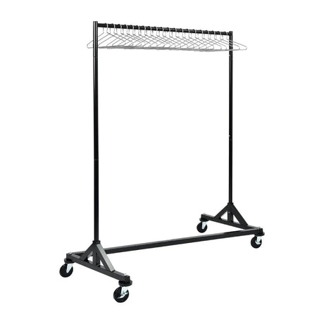 DP709 Black Garment Rail with 25 Captive Steel Hangers - JD Catering Equipment Solutions Ltd