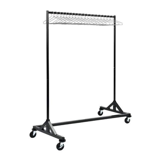 DP709 Black Garment Rail with 25 Captive Steel Hangers - JD Catering Equipment Solutions Ltd