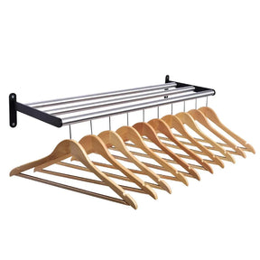 DP713 Wall Fixing Coat Rack with 10 Wooden Hangers - JD Catering Equipment Solutions Ltd