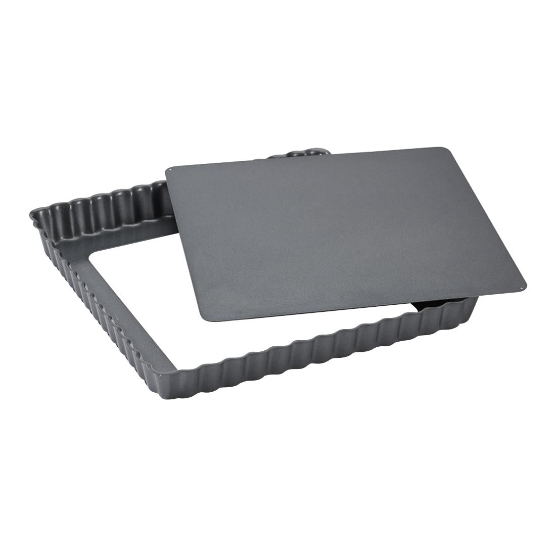 DP744 De Buyer Non-Stick Square Fluted Tart Mould 230mm