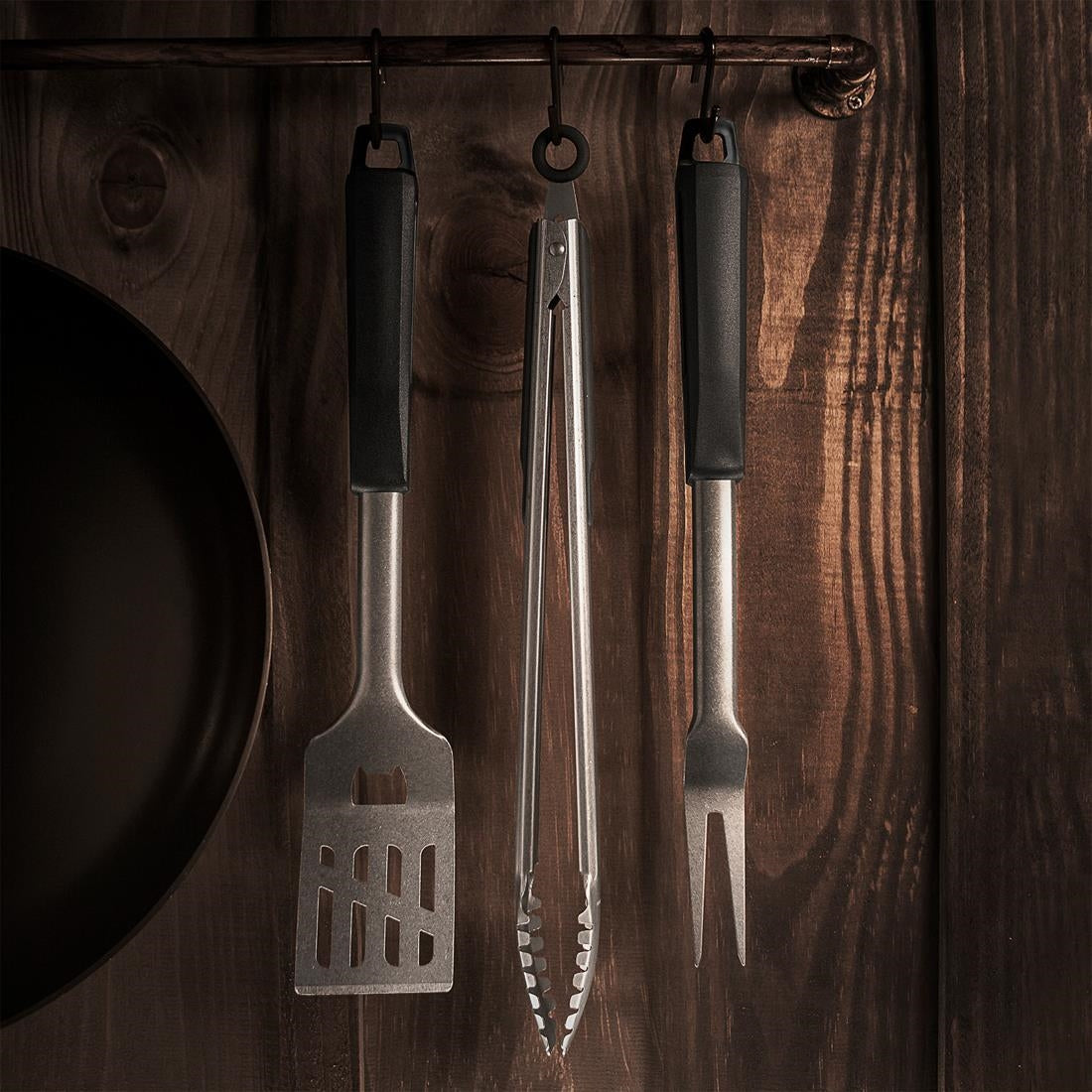DP778 Tramontina Barbecue Tools Set Black (Pack of 3)