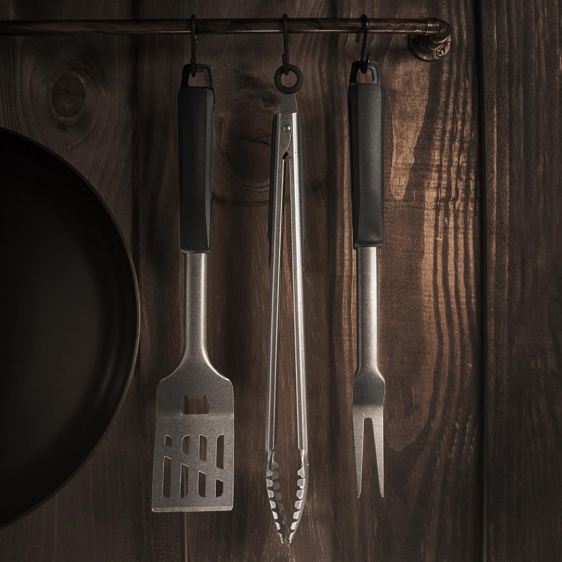 DP778 Tramontina Barbecue Tools Set Black (Pack of 3)